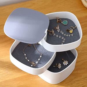 Yalych Jewelry Box Jewelry Boxes Jewelry Box Small Jewelry Box,4-Layer Rotatable Jewelry Storage Box,Portable Jewelry Box with Mirror,Suitable for Ladies and Girls Jewellery case Jewelry Organizer