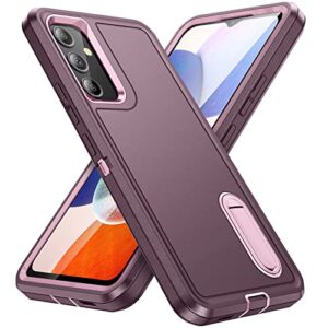 BaHaHoues for Samsung Galaxy A14 5G Case, Samsung A14 Phone Case with Built in Kickstand,Shockproof/Dustproof/Drop Proof Military Grade Protective Cover for Galaxy A14 5G (Night Purple/Baby Pink)