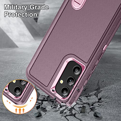 BaHaHoues for Samsung Galaxy A14 5G Case, Samsung A14 Phone Case with Built in Kickstand,Shockproof/Dustproof/Drop Proof Military Grade Protective Cover for Galaxy A14 5G (Night Purple/Baby Pink)