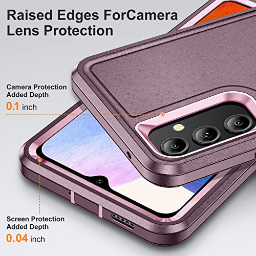 BaHaHoues for Samsung Galaxy A14 5G Case, Samsung A14 Phone Case with Built in Kickstand,Shockproof/Dustproof/Drop Proof Military Grade Protective Cover for Galaxy A14 5G (Night Purple/Baby Pink)