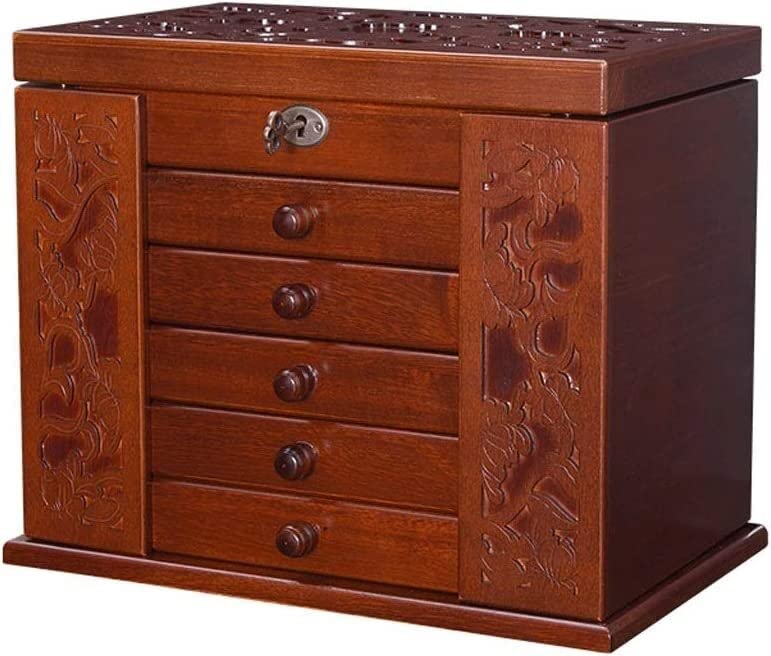 Yalych Jewelry Box Jewelry Boxes Wooden Jewelry Box With Lock Chinese Style Jewellery Boxes Bracelet Necklace Earrings Ring Storage Box Jewelry Storage jewellery case Jewelry Organizer