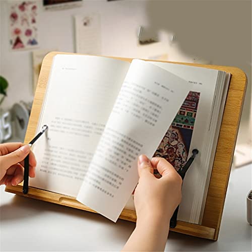 GELTDN Adjustable Reading Tablet Computer Bookshelf Foldable Shelf Book Page Fixed Kitchen Book Shelf Wood for Students