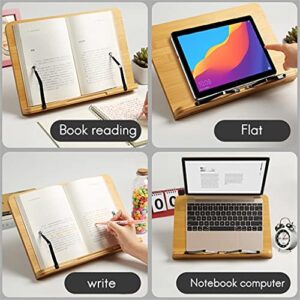 GELTDN Adjustable Reading Tablet Computer Bookshelf Foldable Shelf Book Page Fixed Kitchen Book Shelf Wood for Students