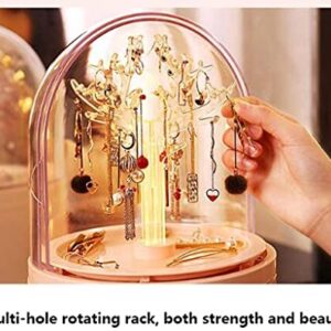 Jewelry Box Jewelry Boxes Jewelry Box Rotating Jewelry Boxes Multifunctional Necklace Hangers ABS Dust Cover Organizer Box Large Capacity Exquisite Storage Boxes jewellery case Jewelry Organizer