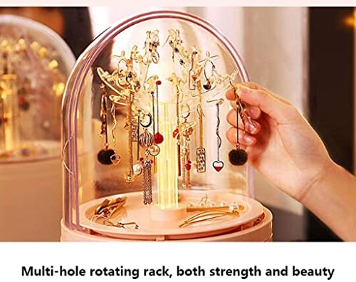 Jewelry Box Jewelry Boxes Jewelry Box Rotating Jewelry Boxes Multifunctional Necklace Hangers ABS Dust Cover Organizer Box Large Capacity Exquisite Storage Boxes jewellery case Jewelry Organizer