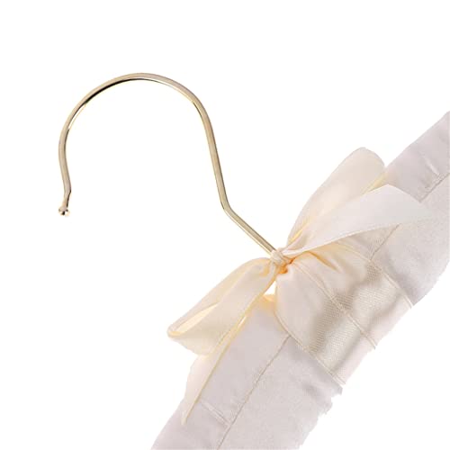 N/A 5pcs 38cm Beige/White Satin Padded Top Hanger Clothes Coat Hanger Gold Hooks ( Color : OneColor , Size : 38cm )