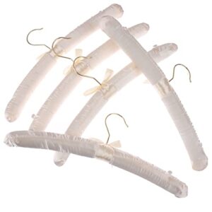 N/A 5pcs 38cm Beige/White Satin Padded Top Hanger Clothes Coat Hanger Gold Hooks ( Color : OneColor , Size : 38cm )