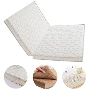 lztenreto firm coir mattress, 3e coconut coir mattress pad, quiet coconut palm mattress, thick coir mattress pad in 6cm,9cm,11cm, foldable (white-a,sample 18"x18"x2.4")