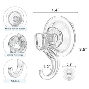 VIS'V 2 Pcs Suction Cup Hooks and 4 Pcs Adhesive Hooks