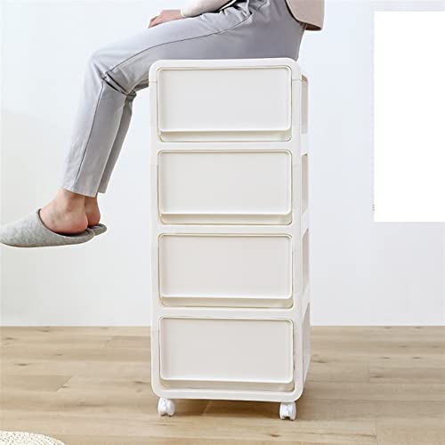 HIGOH Bedside Table Wheeled Bedside Drawer Cabinet Bedside Cabinet Bathroom Living Room Snack Kitchen Storage Plastic Storage Cabinet Nightstand