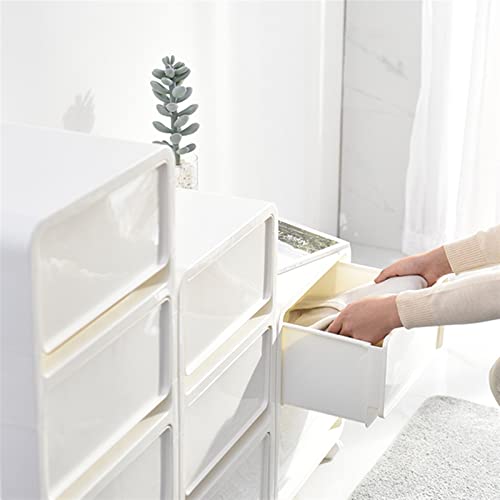 HIGOH Bedside Table Wheeled Bedside Drawer Cabinet Bedside Cabinet Bathroom Living Room Snack Kitchen Storage Plastic Storage Cabinet Nightstand