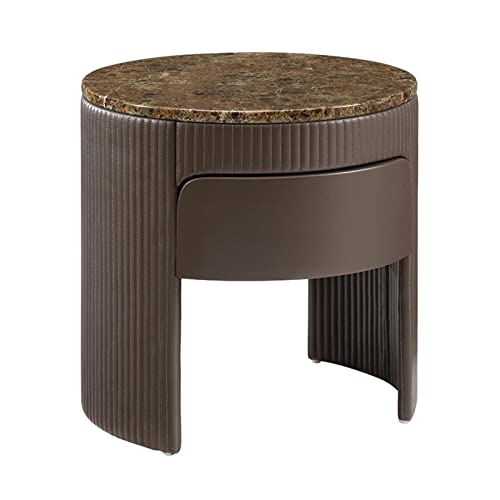 HIGOH Bedside Table Modern Style Bedside Table Design Makeup Round Bedside Table Living Room Furniture