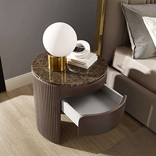 HIGOH Bedside Table Modern Style Bedside Table Design Makeup Round Bedside Table Living Room Furniture