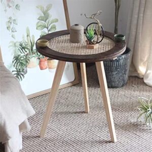 HIGOH Bedside Table Creative Side Several Cane Weave Living Room Bedroom Sofa Corner A Few Nightstand Simple Tea Table