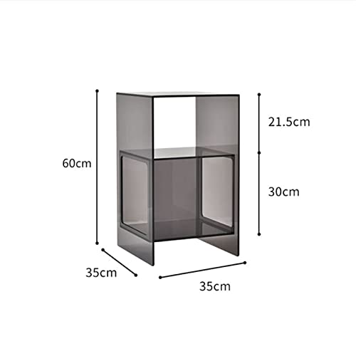 HIGOH Bedside Table Transparent Home Bedroom Auxiliary Furniture Bedroom Bedside Table Multi-Layer Bedside Table Rack Shower Room Table (Color : Colour3)