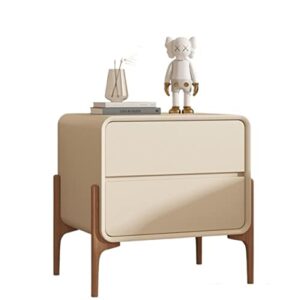 higoh bedside table milk tea wind solid wood bedside cabinet bedroom furniture luxury art design bedside cabinet