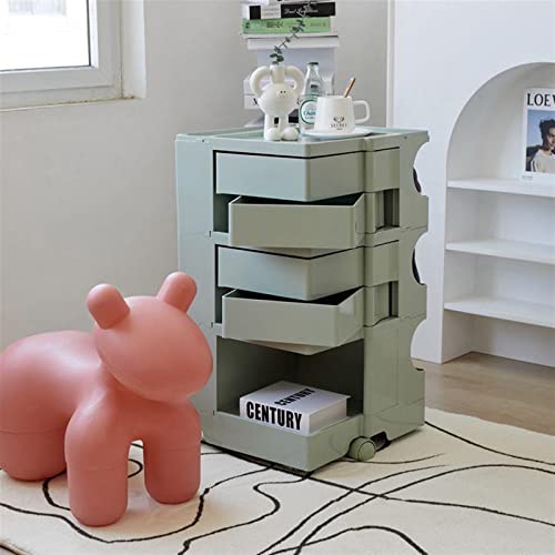 HIGOH Bedside Table Bed Table Small Apartment Movable Lockers Sofa Side Wardrobe Bedside Cabinet (Color : 1)