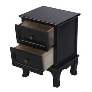 HIGOH Bedside Table Bedside Table Two Drawers Mini Practical Cabinet Beauty Bedroom Nightstands Saving Space Bedroom Furniture