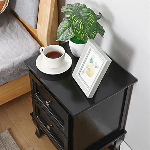 HIGOH Bedside Table Bedside Table Two Drawers Mini Practical Cabinet Beauty Bedroom Nightstands Saving Space Bedroom Furniture