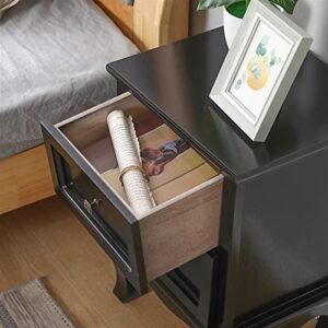 HIGOH Bedside Table Bedside Table Two Drawers Mini Practical Cabinet Beauty Bedroom Nightstands Saving Space Bedroom Furniture