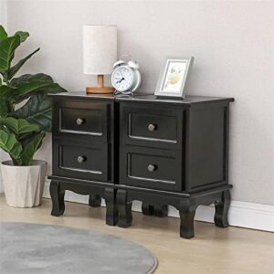 HIGOH Bedside Table Bedside Table Two Drawers Mini Practical Cabinet Beauty Bedroom Nightstands Saving Space Bedroom Furniture