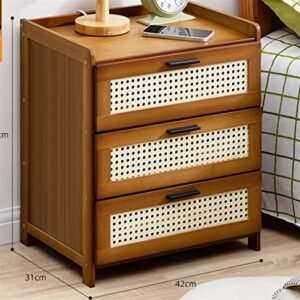 HIGOH Bedside Table Drawer Design Narrow Table Console Bedside Table Mesh Breathable Coffee Table Two-Way Sliding Door Bedroom Furniture