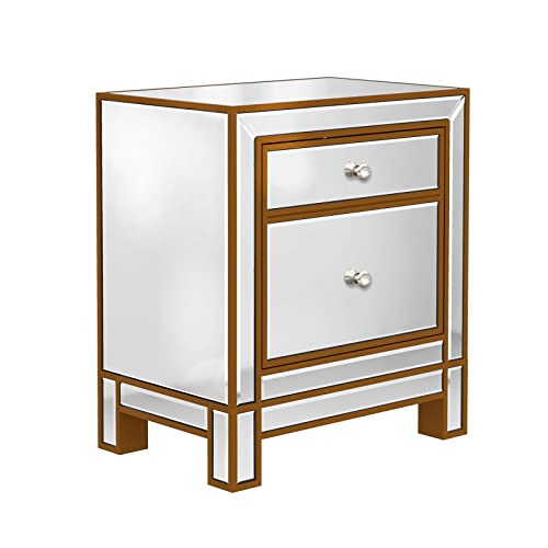 HIGOH Bedside Table Bedside Table with Two lockers and knobs for Living/Bedroom use