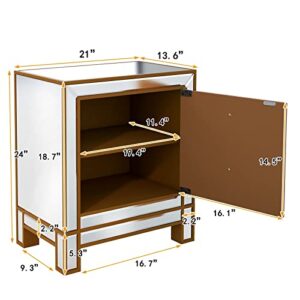 HIGOH Bedside Table Bedside Table with Two lockers and knobs for Living/Bedroom use