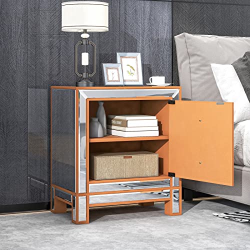 HIGOH Bedside Table Bedside Table with Two lockers and knobs for Living/Bedroom use