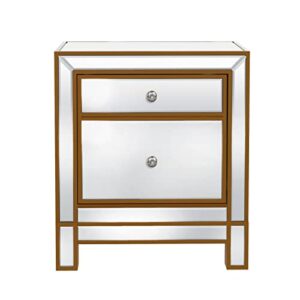 HIGOH Bedside Table Bedside Table with Two lockers and knobs for Living/Bedroom use