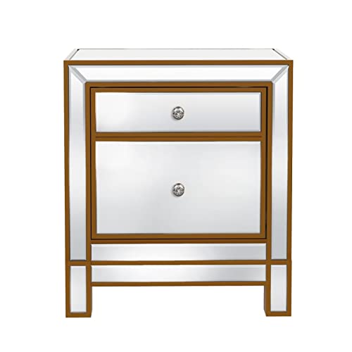 HIGOH Bedside Table Bedside Table with Two lockers and knobs for Living/Bedroom use