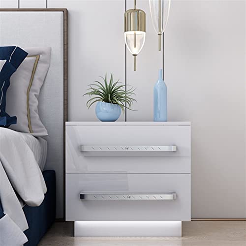 HIGOH Bedside Table Drawer Bedside Table Storage Rack with Handles, Bedroom Living Room Furniture