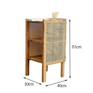 HIGOH Bedside Table Bedside Table Simple Storage Small Side Cabinet Furniture Woven Locker