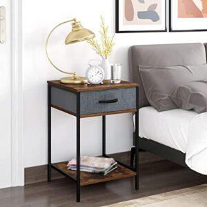 HIGOH Bedside Table Bedside Table Bedside Table with Drawer Locker Shelf Bedside Table for Bedroom Living Room