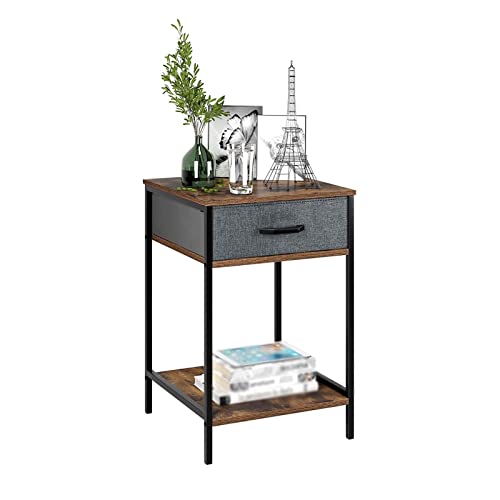 HIGOH Bedside Table Bedside Table Bedside Table with Drawer Locker Shelf Bedside Table for Bedroom Living Room