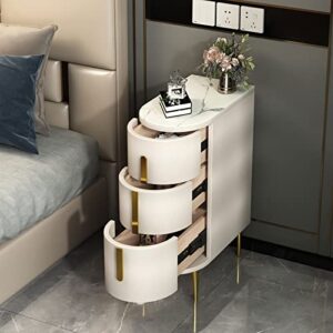 HIGOH Bedside Table Bedside Cabinet Table for Bedroom Furniture Storage Cabinet Modern Bed Side Table Light Luxury Bedside Cabinet