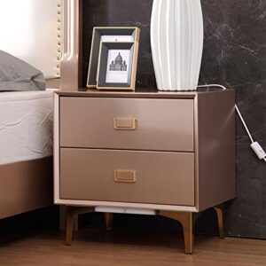 HIGOH Bedside Table Modern Minimalist Nightstands Bedroom Furniture Smart with Lamp Fashion Bedside Table Light Luxury Designer Storage Cabinet