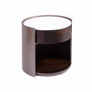 higoh bedside table round white wooden one drawers bedside cupboard cabinet bed cabinet