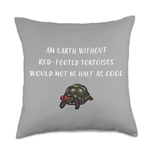 red-footed tortoise merch an earth without red-footed tortoises throw pillow, 18x18, multicolor