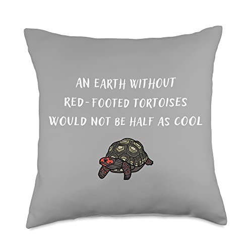 Red-Footed Tortoise Merch An Earth Without Red-Footed Tortoises Throw Pillow, 18x18, Multicolor