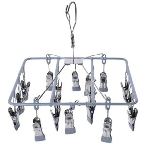 LIUZH Windproof Clothes Drying Rack with 18 Clips Non-Slip Stainless Steel Socks Underwear Laundry Hanger