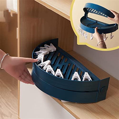 LIUZH Round Two-Way Foldable Clothes Hanger Underwear Socks Multi-Purpose 360-degree rotatable 18 Clip Clothes Rack ( Color : OneColor , Size : 18 Clips )