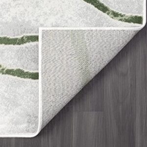 Abani Atlas 5'x8' Green/Grey Area Rug, Contemporary Web - Durable Non-Shedding - Easy to Clean