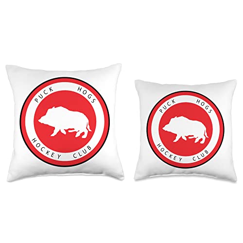 PHHC Puck Hogs Hockey Club Throw Pillow, 18x18, Multicolor