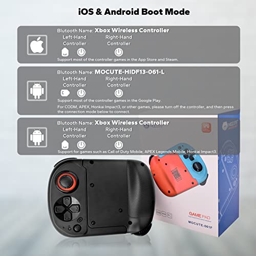 arVin Mobile Gaming Controller for iOS Android Wireless Gamepad Joystick iPhone 14/13/12/11, Samsung Galaxy S22/S21/S20, One Plus, Call of Duty, Genshin Impact