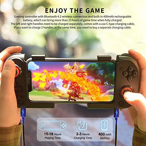 arVin Mobile Gaming Controller for iOS Android Wireless Gamepad Joystick iPhone 14/13/12/11, Samsung Galaxy S22/S21/S20, One Plus, Call of Duty, Genshin Impact