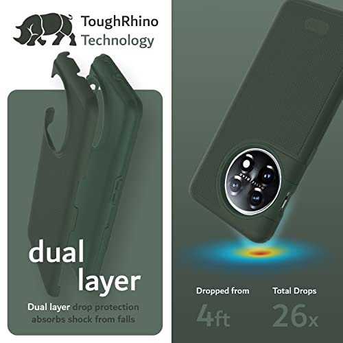 TUDIA DualShield Grip Designed for OnePlus 11 Case 5G (2023), [MergeGrip] Dual Layer Shockproof Slim Military Grade Non-Slip Tough Heavy Duty Protective Phone Case Cover (Pine Green)