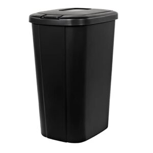 yuehappy 13.3-gallon trash can, touch lid trash can, black with decorative texture (black)
