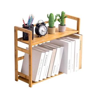 geltdn bookshelf simple desk mini creative telescopic shelf double-layer storage design, free up desktop space and store items easily ( size : 53cm )
