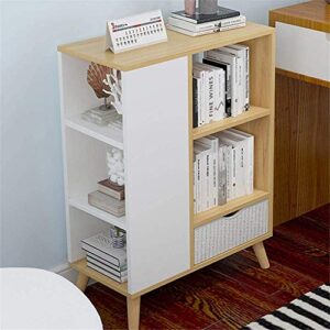 GELTDN Wood Bookcase Book Shelf Storage Display Rack Organizer Holder with Drawer, 3 Tier Shelf, Magazine Cabinet Table, for Home, Office Use